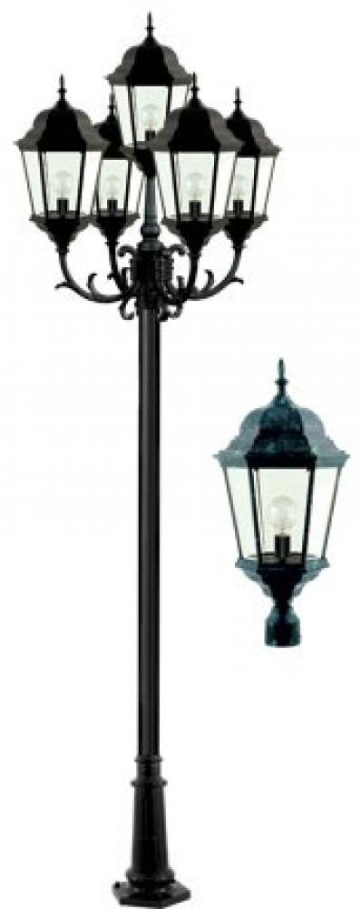 5 LIGHT POST TOP FIX W/ CLEAR GLASS LED 20W 85-265V