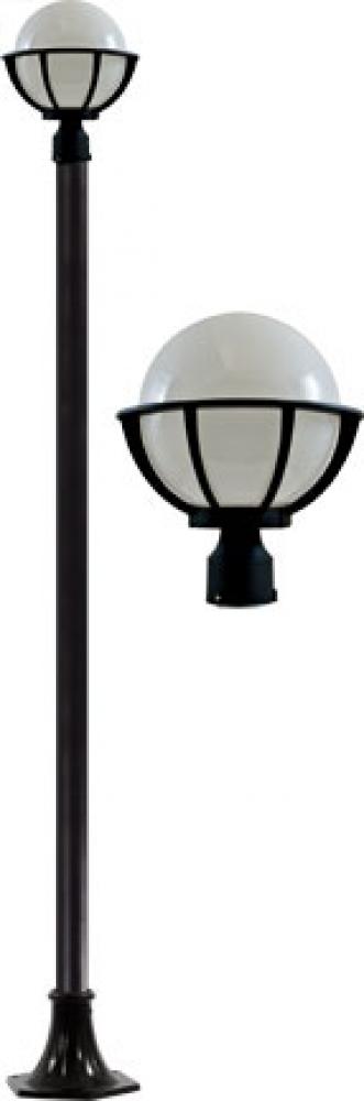 CAST ALUM 10" GLOBE POST LIGHT FIX LED 16W 120V