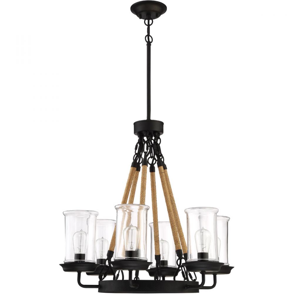 Homestead 6 Light Outdoor Chandelier in Espresso