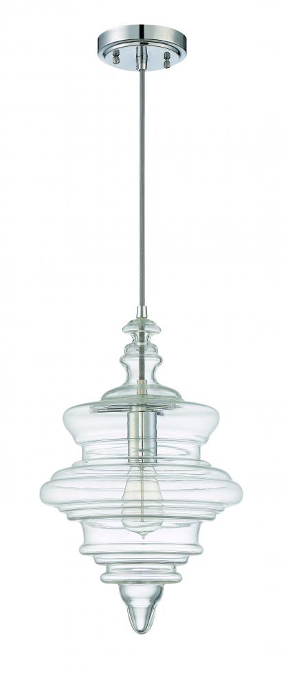 1 Light Mini Pendant with Cord in Chrome