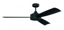 Craftmade INS54FB3 - 54" Inspo Indoor/Outdoor (Damp) in Flat Black w/ Flat Black Blades