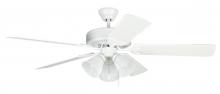 Craftmade BLD52MWW5C3 - 52" Builder Deluxe in Matte White w/ Matte White Blades