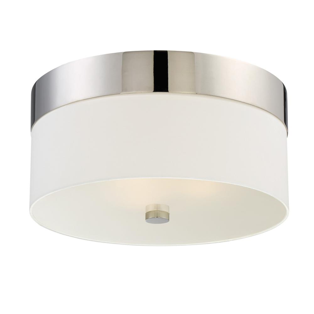 Libby Langdon Grayson 3 Light Polished Nickel Flush Mount