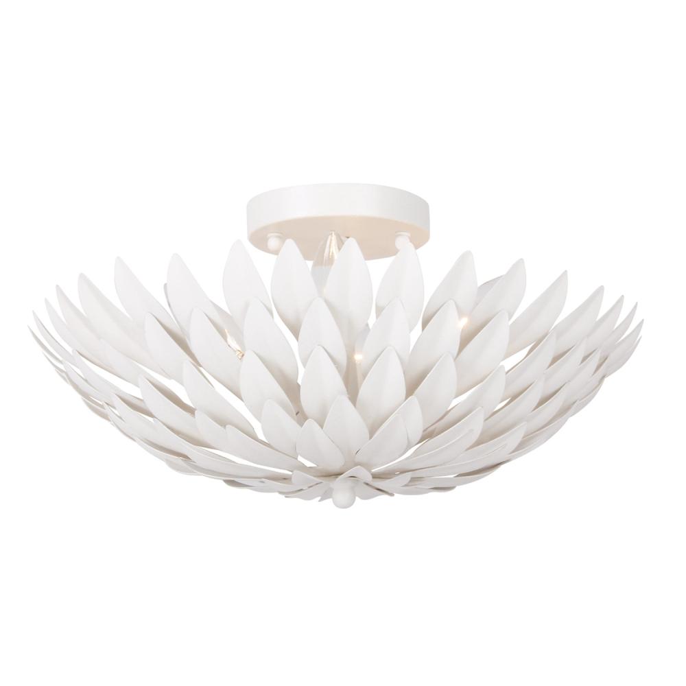 Broche 4 Light Matte White Semi Flush Mount