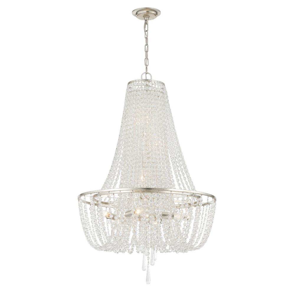 Arcadia 9 Light Antique Silver Chandelier