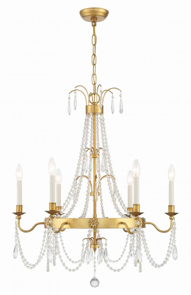 Maizey 6 Light Antique Gold Chandelier