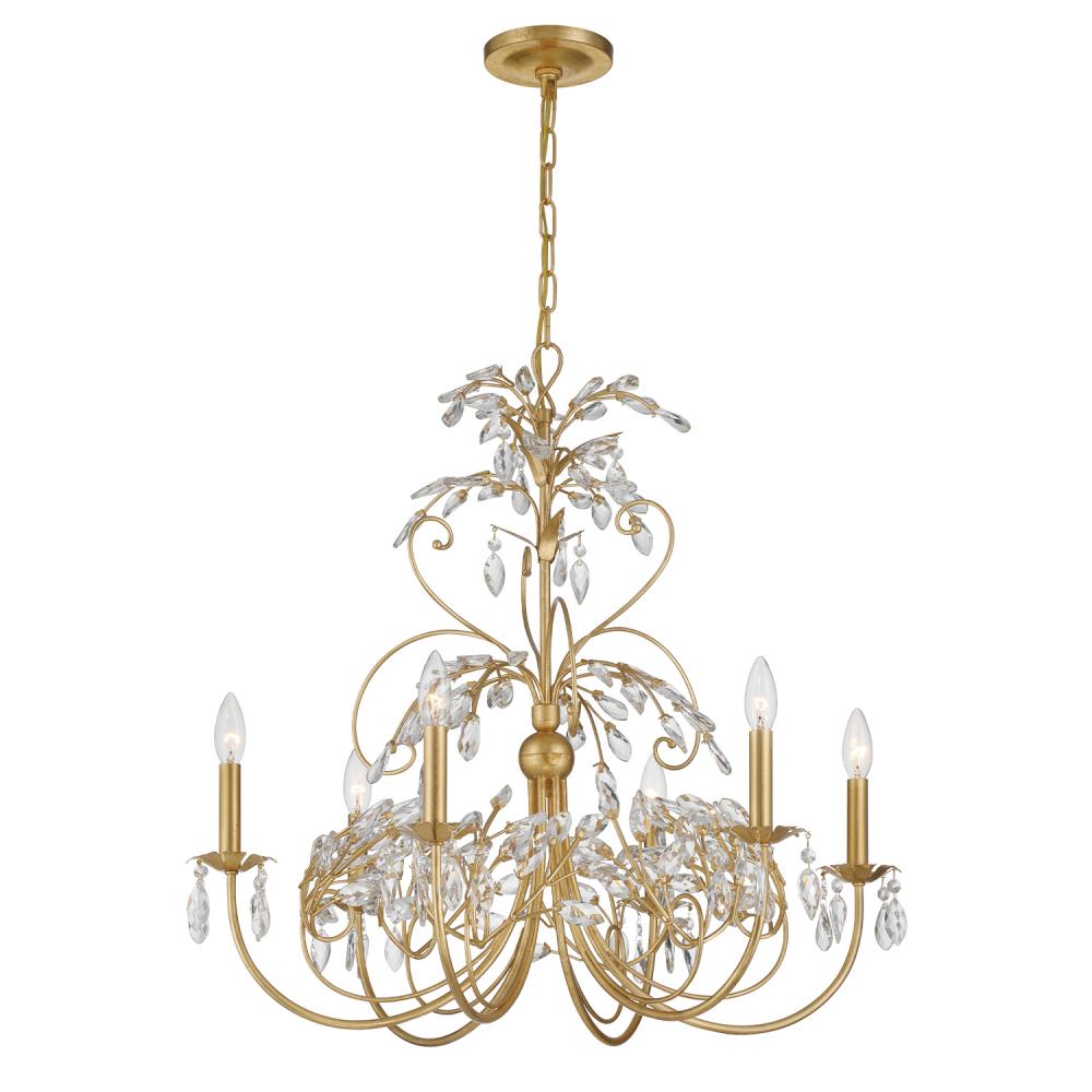 Sadie 6 Light Antique Gold Chandelier