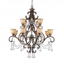 Crystorama 7512-BU-CL-I - Norwalk 12 Light Clear Italian Crystal Bronze Umber Chandelier