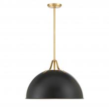 Crystorama SOT-18015-MK-GA - Soto 1 Light Matte Black + Antique Gold Chandelier