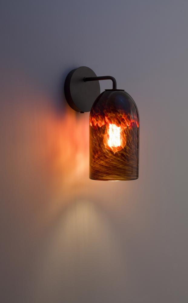 Rose - Sconce - Modern- BZ-Clear Dark Amber Glass