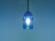 WPT Design ROSE-CYL-CLBL-BZ-47 - Rose Cylinder -Pendant - Incandescent 47" OA Drop-Clear Blue