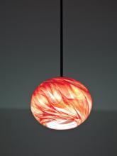 WPT Design ROSE-GL-RH-BZ-15 - Rose Globe -Pendant - Incandescent 15" OA Drop-Red Hot