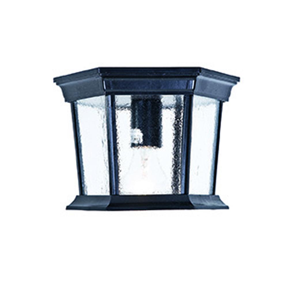 Dover Collection Ceiling-Mount 1-Light Outdoor Matte Black Light Fixture