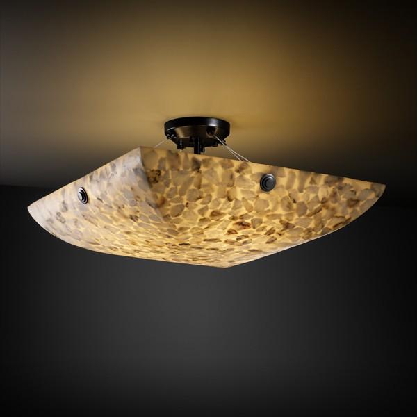 24" Semi-Flush Bowl w/ CONCENTRIC SQUARES FINIALS