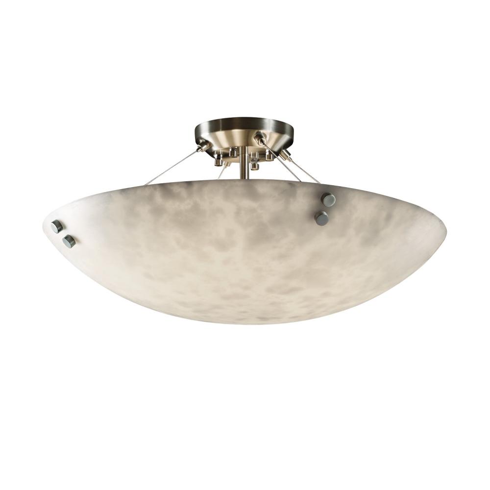 24" LED Semi-Flush Bowl w/ PAIR SQUARE W/ POINTS FINIALS