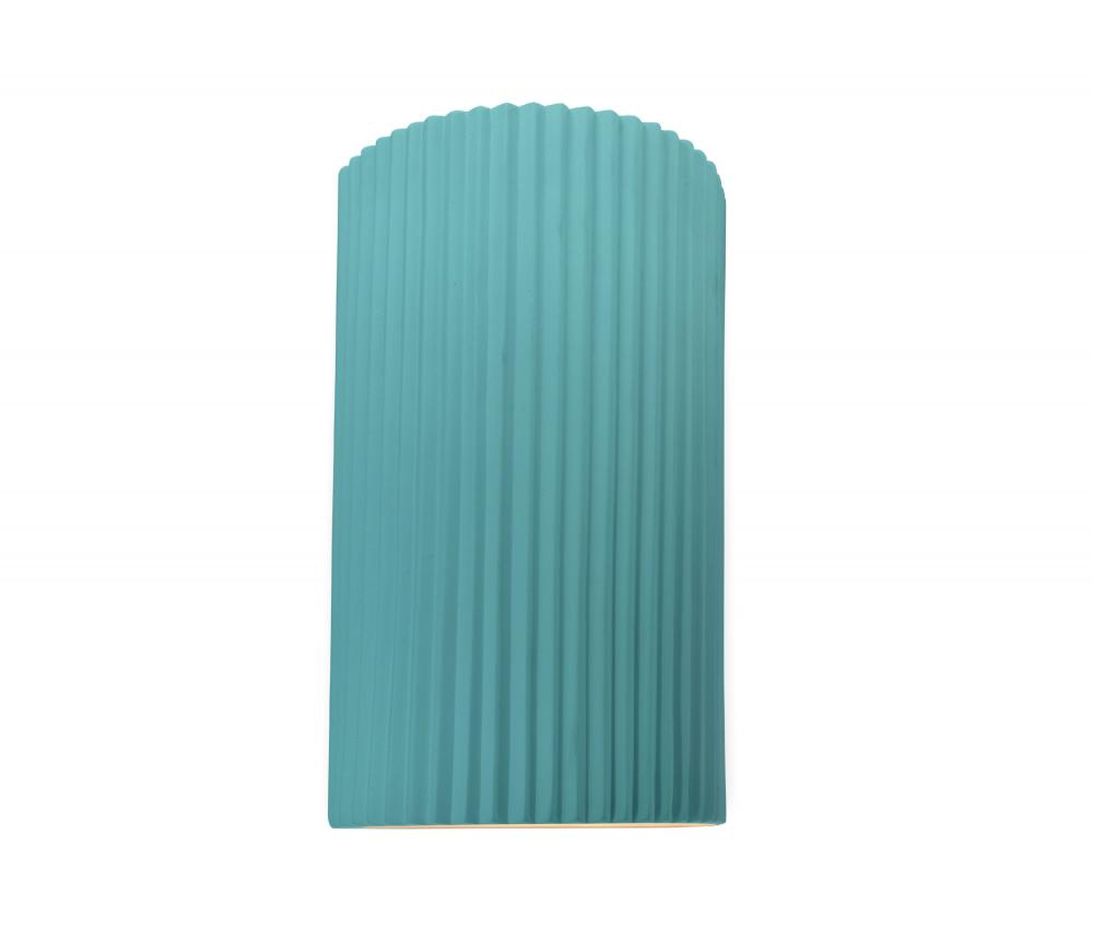 Large ADA LED Pleated Cylinder Wall Sconce (Outdoor)