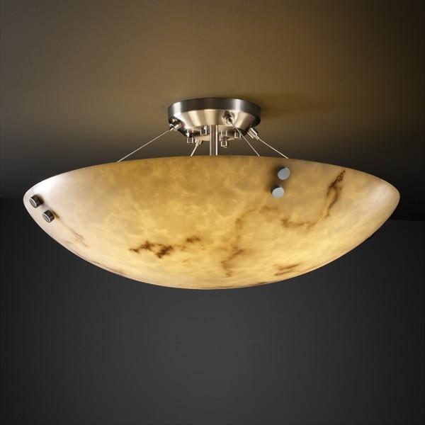 18" LED Semi-Flush Bowl w/ CONCENTRIC SQUARES FINIALS