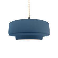 Justice Design Group CER-6543-MID-MBLK-BEIG-TWST - Medium Tier 1-Light Pendant