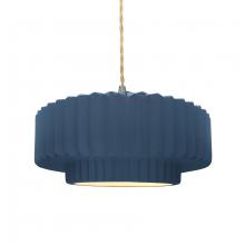 Justice Design Group CER-6553-MDMT-NCKL-BEIG-TWST - Medium Tier Pleated 1-Light Pendant