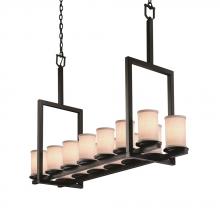 Justice Design Group FAB-8764-10-WHTE-MBLK-LED14-9800 - Dakota 14-Light Bridge LED Chandelier (Tall)