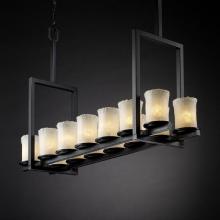 Justice Design Group GLA-8764-16-WHTW-MBLK - Dakota 14-Light Bridge Chandelier (Tall)