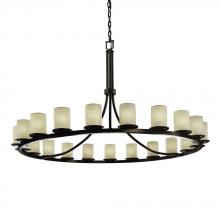 Justice Design Group POR-8716-10-BANL-MBLK - Dakota 21-Light 1-Tier Ring Chandelier