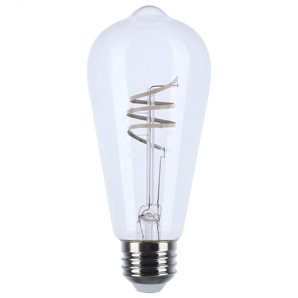 6 Watt LED; Reminiscent; Flex Gray Coil Filament; ST19; Medium Base; 2700K CCT; Clear; 120 Volt