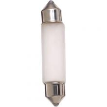 Satco Products Inc. S6991 - 5 Watt miniature; T3 1/4; Frost; 15000 Average rated hours; 50 Lumens; Festoon base; 24 Volt