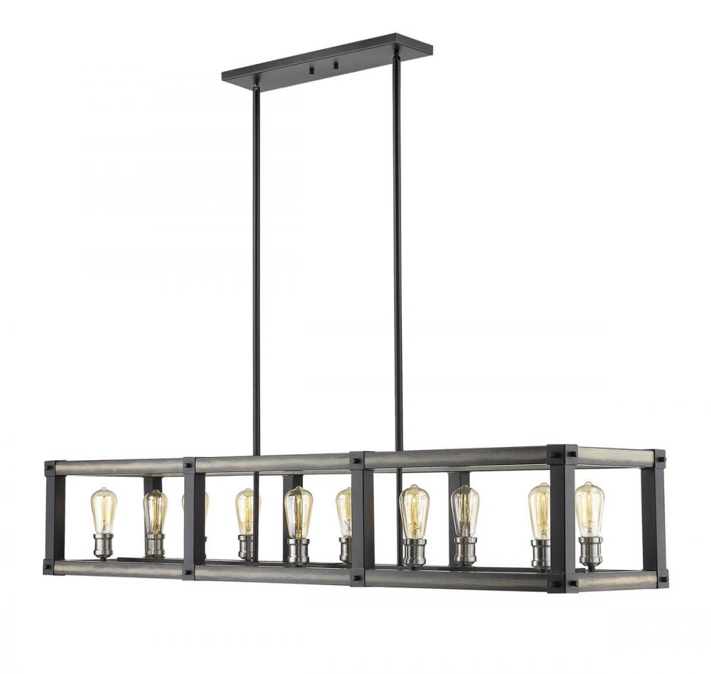 10 Light Linear Chandelier