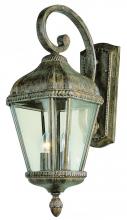 Trans Globe 5150 BRT - Covington 2-Light Braided Crown Trim and Clear Beveled Glass Coach Wall Lantern