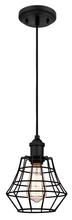 Westinghouse 6105300 - Mini Pendant Matte Black Finish Cage Shade