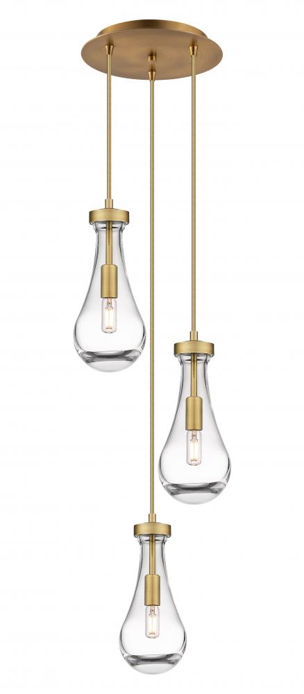 Owego - 3 Light - 13 inch - Brushed Brass - Multi Pendant