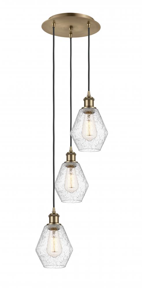 Cindyrella - 3 Light - 13 inch - Antique Brass - Cord Hung - Multi Pendant