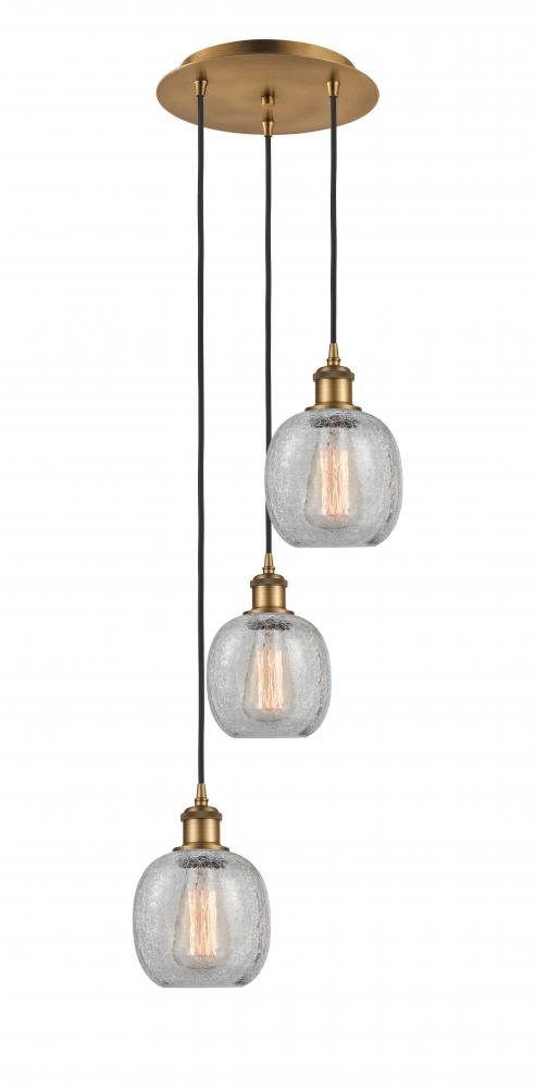 Belfast - 3 Light - 13 inch - Brushed Brass - Cord Hung - Multi Pendant