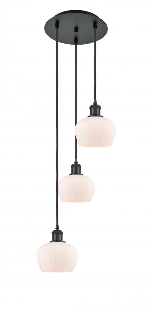 Fenton - 3 Light - 13 inch - Matte Black - Cord Hung - Multi Pendant