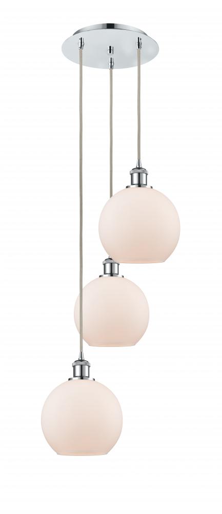 Athens - 3 Light - 15 inch - Polished Chrome - Cord Hung - Multi Pendant