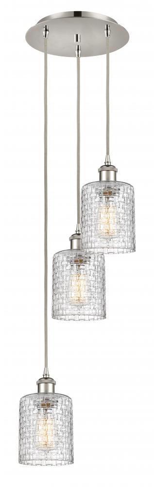 Cobbleskill - 3 Light - 12 inch - Polished Nickel - Cord Hung - Multi Pendant