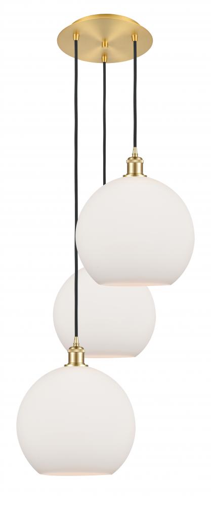 Athens - 3 Light - 18 inch - Satin Gold - Cord Hung - Multi Pendant