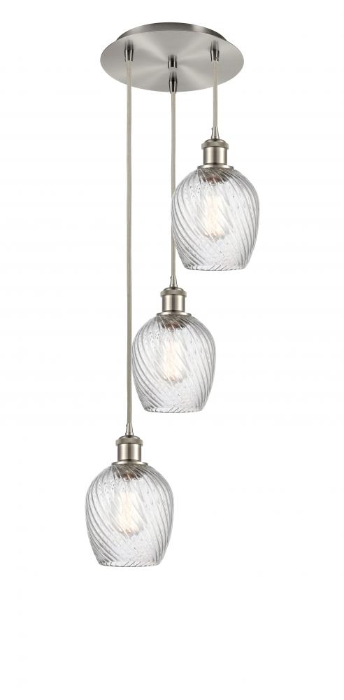 Salina - 3 Light - 12 inch - Brushed Satin Nickel - Cord Hung - Multi Pendant