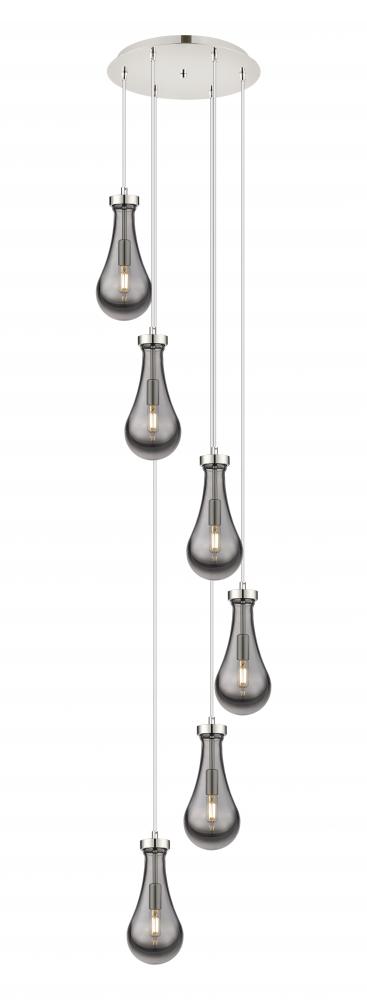 Owego - 6 Light - 16 inch - Polished Nickel - Multi Pendant