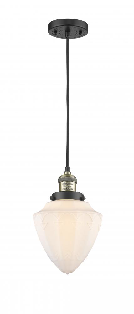 Bullet - 1 Light - 7 inch - Black Antique Brass - Cord hung - Mini Pendant