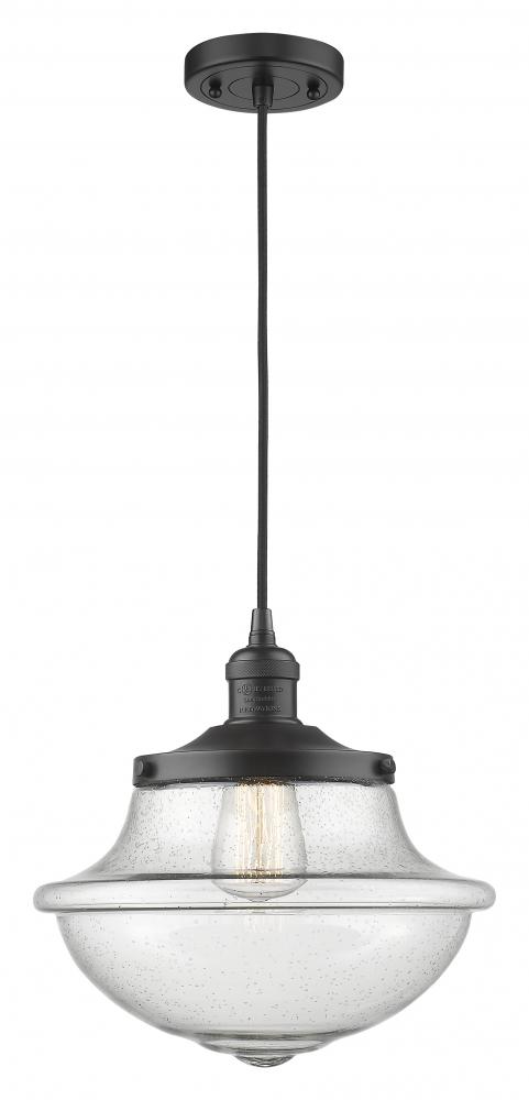 Oxford - 1 Light - 12 inch - Matte Black - Cord hung - Mini Pendant