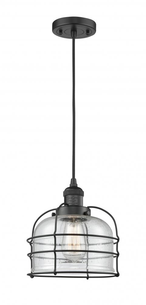 Bell Cage - 1 Light - 9 inch - Matte Black - Cord hung - Mini Pendant