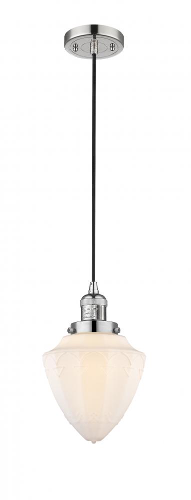 Bullet - 1 Light - 7 inch - Polished Nickel - Cord hung - Mini Pendant