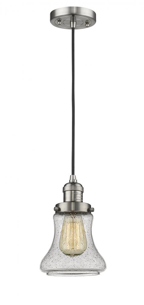 Bellmont - 1 Light - 6 inch - Brushed Satin Nickel - Cord hung - Mini Pendant