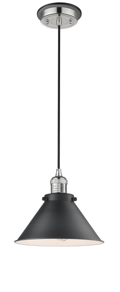 Briarcliff - 1 Light - 10 inch - Polished Nickel - Cord hung - Mini Pendant