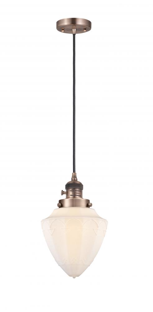 Bullet - 1 Light - 7 inch - Antique Copper - Cord hung - Mini Pendant