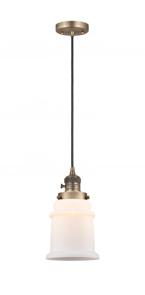 Canton - 1 Light - 6 inch - Brushed Brass - Cord hung - Mini Pendant