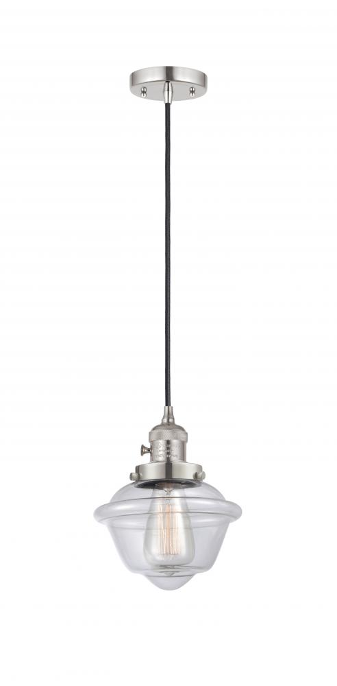 Oxford - 1 Light - 7 inch - Polished Nickel - Cord hung - Mini Pendant