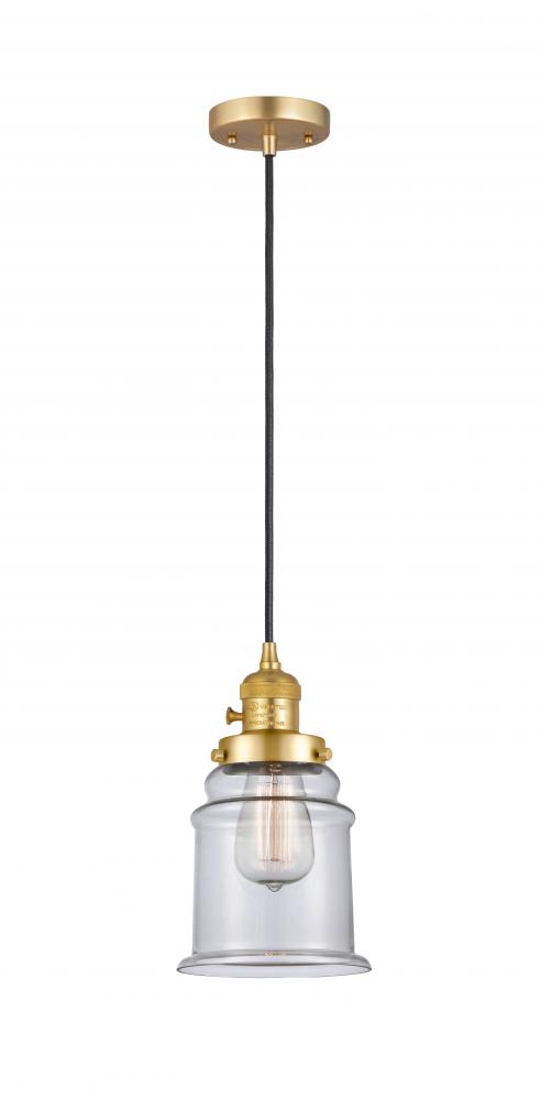 Canton - 1 Light - 6 inch - Satin Gold - Cord hung - Mini Pendant